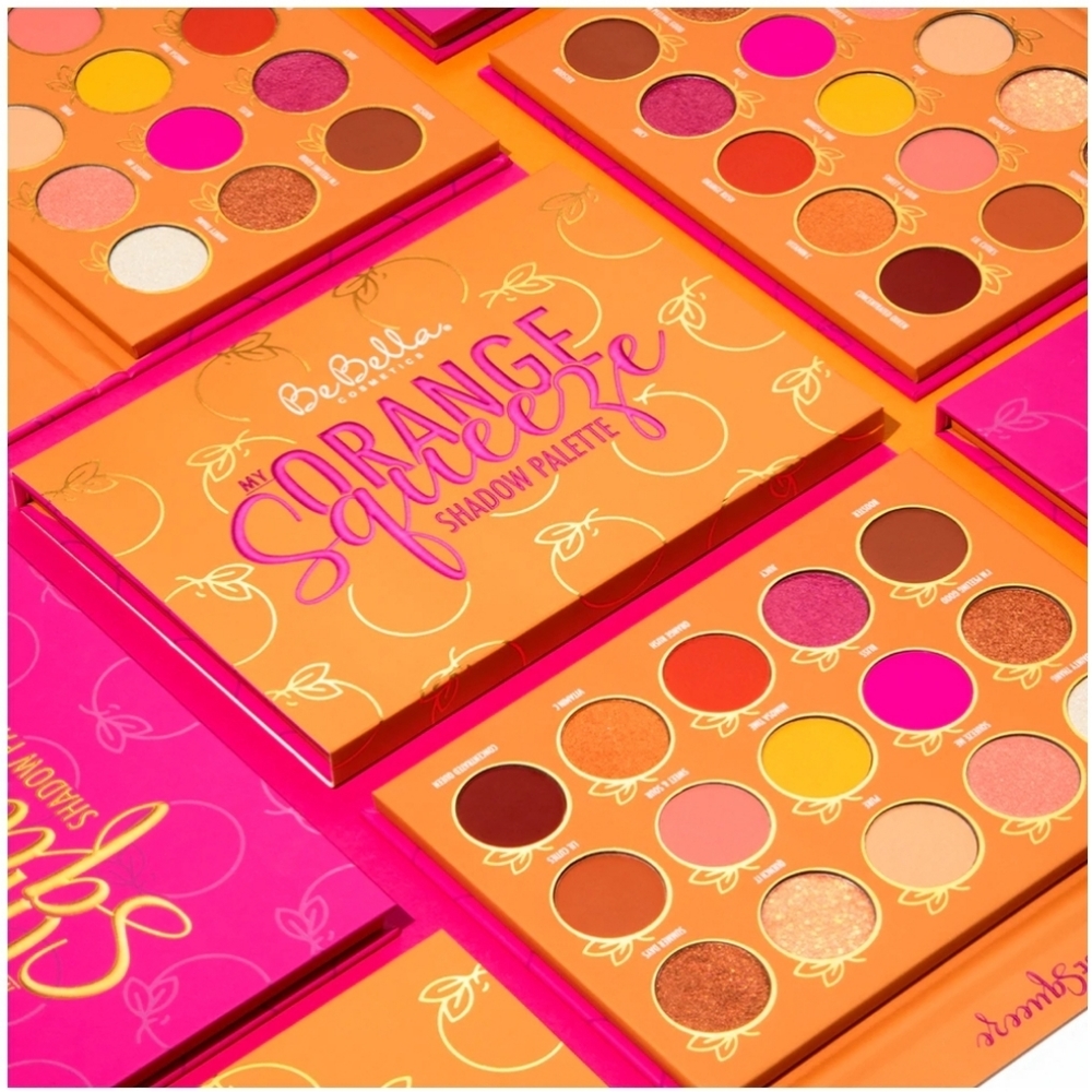 Bebella Orange 🍊 Squeeze eyeshadow pallete setting spray blush pallete